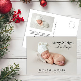 Postal De Anuncios Foto de Navidad Alegre y Brillante Nacimiento