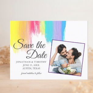 Postal De Anuncios Foto de orgullo gay de acuarela arcoíris para guar
