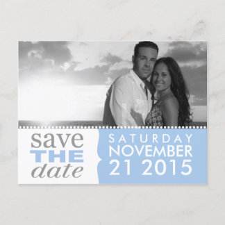 Postal De Anuncios Foto de Powder Blue Sweet Beginnings Save the Date