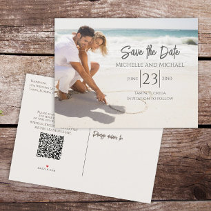Postal De Anuncios Foto de presupuesto moderno Guardar el código QR d