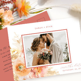 Postal De Anuncios Foto de Rubor Rust Wedding Save the Date
