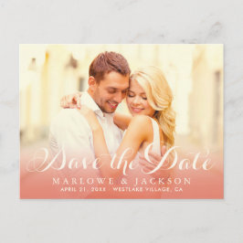 Postal De Anuncios Foto de superposición de guión de oro Rosa Guardar