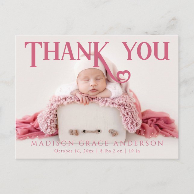 Postal De Anuncios Foto del bebé Gracias a su nacimiento cardíaco mod (Anverso)
