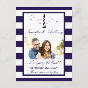 Postal De Anuncios Foto del Boda del faro náutico Save the Date