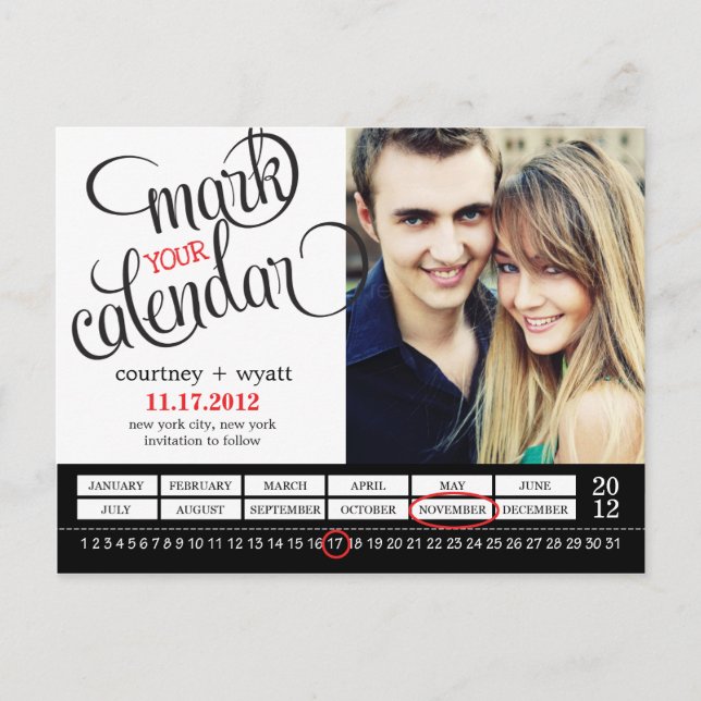 Postal De Anuncios Foto Del Calendario De moda Guardar La Postcarta D (Anverso)
