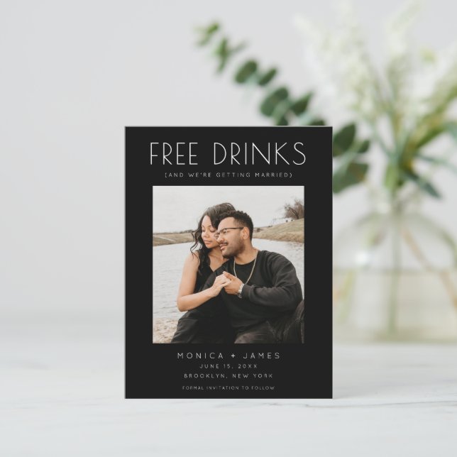 Postal De Anuncios Foto divertida de bebidas gratis para salvar la fe (Anverso de pie)