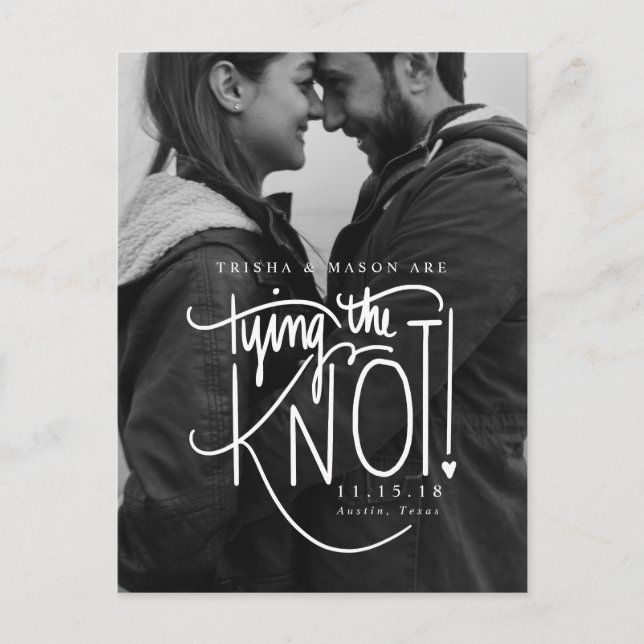 Postal De Anuncios Foto en blanco y negro Guardar la fecha (Anverso)