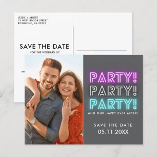 Postal De Anuncios Foto fiesta Código QR Boda Guardar fecha