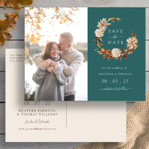 Postal De Anuncios Foto floral de otoño rústica