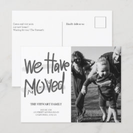 Postal De Anuncios Foto manuscrita moderna que nos hemos mudado