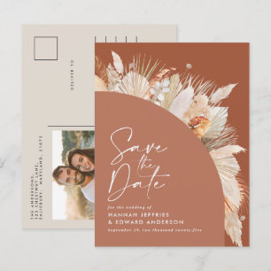 Postal De Anuncios Foto moderna bohemia de hierba de pampas de terrac