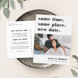 Postal De Anuncios Foto Moderna De Aplazamiento De Bodas Ahorra La Fe