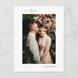 Postal De Anuncios Foto moderna de caligrafía casada con Elopement