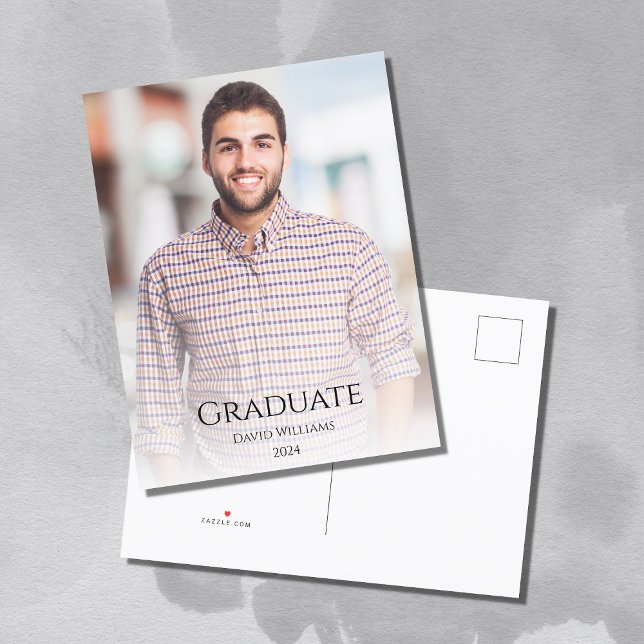 Postal De Anuncios Foto moderna de graduación de la promoción de 2025 (Subido por el creador)