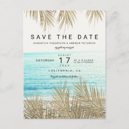 Postal De Anuncios Foto moderna de la playa de palmeras doradas salva