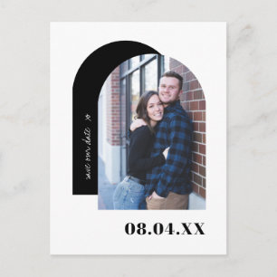Postal De Anuncios Foto moderna de Personalizado blanco y negro