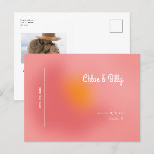 Postal De Anuncios Foto moderna ombré rosa con gradiente retro colori