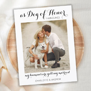 Postal De Anuncios Foto Moderna Perro De La Participación De Bodas Ma