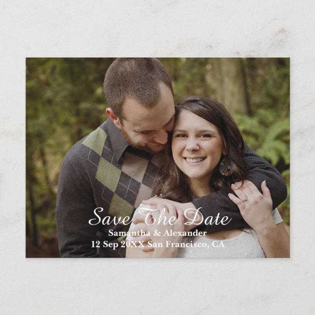 Postal De Anuncios Foto moderna Salven la fecha (Anverso)