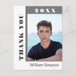 Postal De Anuncios FOTO Moderna, simple graduación, gracias a anuncia