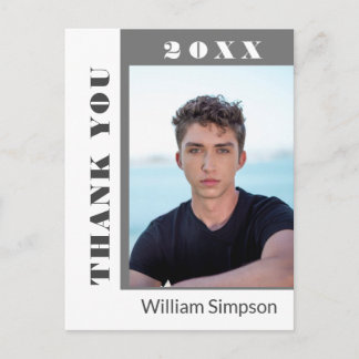 Postal De Anuncios FOTO Moderna, simple graduación, gracias a anuncia