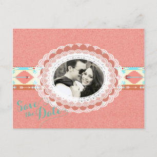 Postal De Anuncios Foto nativa estadounidense Guardar la fecha