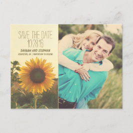 Postal De Anuncios Foto para guardar la fecha con girasol