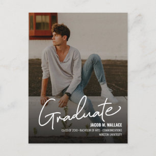 Postal De Anuncios Foto personalizada de graduación universitaria en 