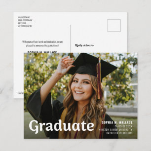 Postal De Anuncios Foto personalizada de graduado universitario de la