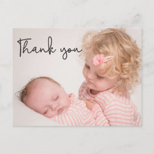Postal De Anuncios Foto personalizada del segundo bebé gracias