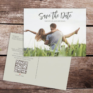 Postal De Anuncios Foto presupuesto Boda moderna Guardar la fecha Cód