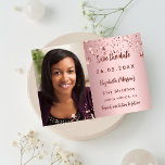Postal De Anuncios Foto rosa rubor de cumpleaños, guardar la fecha<br><div class="desc">Añadir una foto de tamaño vertical. Color de fondo rosa gradiente de color rosa oscuro,  decorado con estrellas. Personalice y agregue un nombre y los detalles.</div>