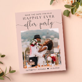 Postal De Anuncios Foto Rubor Recepción de boda rosada Guardar la fec