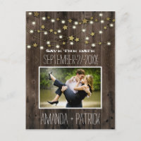 Foto Rustic Barn Wood Wedding Save The Date Cards