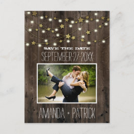 Postal De Anuncios Foto Rustic Barn Wood Wedding Save The Date Cards