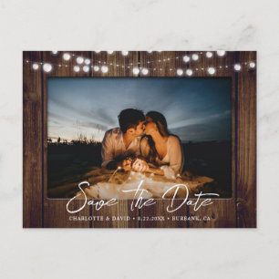 Postal De Anuncios Foto Rustic Country Wood Boda Save the Date