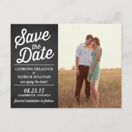 Postal De Anuncios Foto Rustic Retro Script Save the Date Postcard