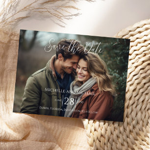 Postal De Anuncios Foto simple Guardar la fecha de la boda personaliz
