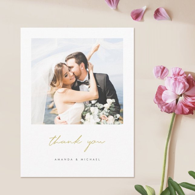 Postal De Anuncios Foto simple y moderna de Boda Gracias Postcard (Subido por el creador)