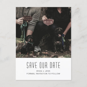 Postal De Anuncios Foto única de la familia de perros Guardar fecha