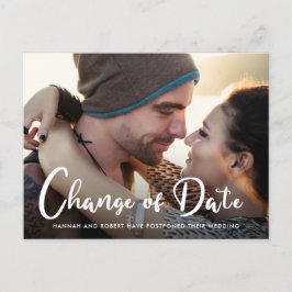 Postal De Anuncios Fotografía de Boda Aplazamiento Cambio de Fecha