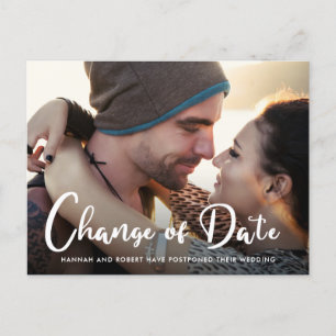 Postal De Anuncios Fotografía de Boda Aplazamiento Cambio de Fecha