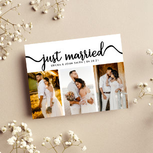 Postal De Anuncios Fotografía de Elopement de Boda con Caligrafía Sim