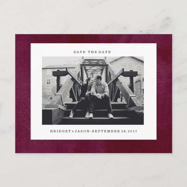 Postal De Anuncios Fotografía de Velvety BURGUNDY moderna AHORRA LA F (Anverso)
