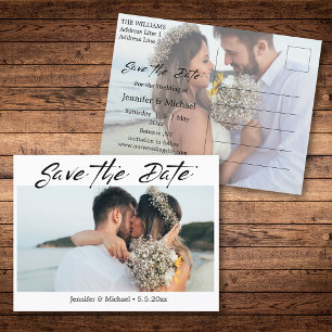 Postal De Anuncios fotografía moderna de pareja de escritores de mano