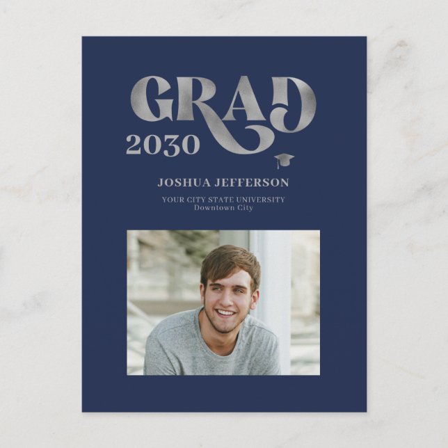 Postal De Anuncios Fotografía moderna de tipografía, graduación de pu (Anverso)