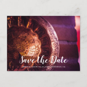 Postal De Anuncios Fotografía personalizada Boda india Guardar la fec