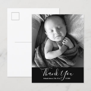 Postal De Anuncios Fotografía simple para bebé Gracias Nacimiento de 