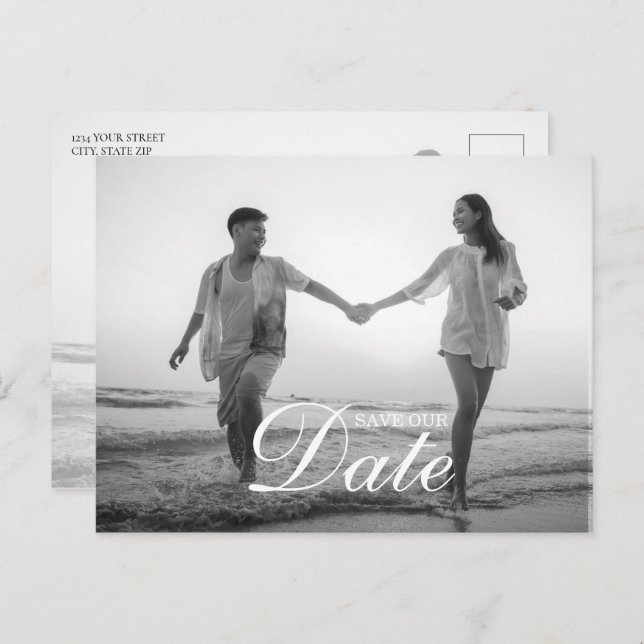 Postal De Anuncios Fotografía simple y moderna de sobreimpresión de g (Anverso / Reverso)