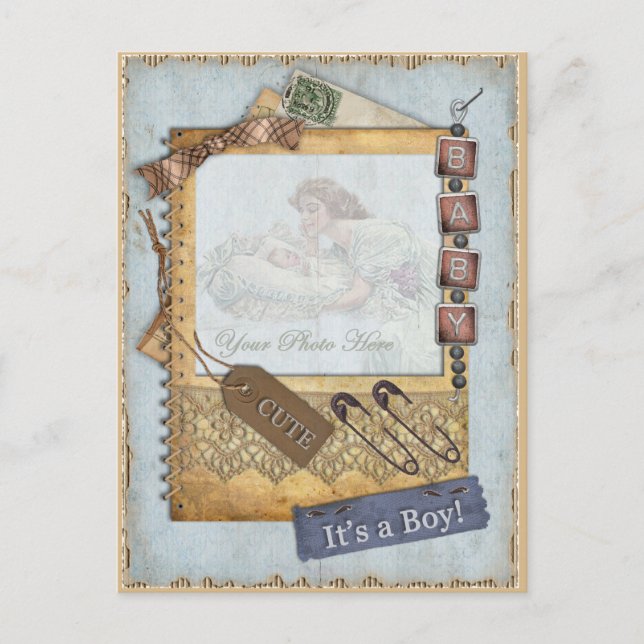 Postal De Anuncios Fotograma fotográfico de la llegada de un niño beb (Anverso)